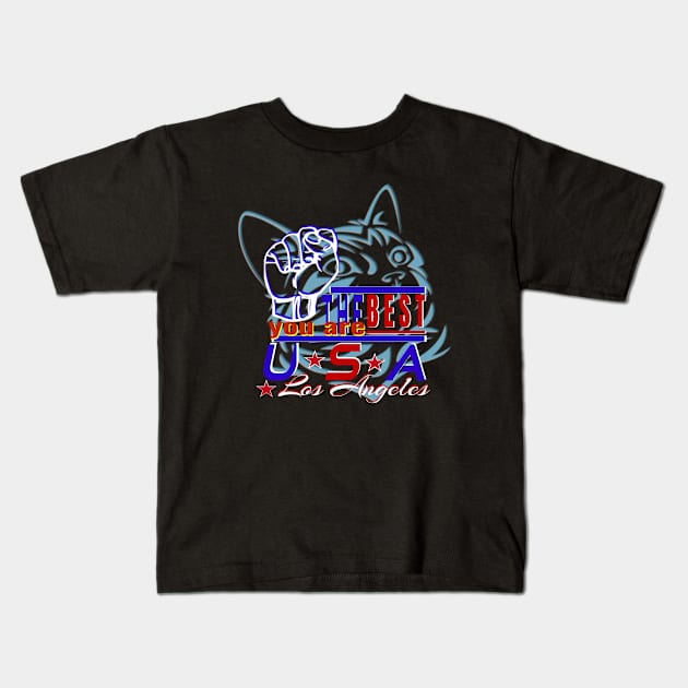 surfing festival in Los Angeles You Are The Best USA Cats design Kids T-Shirt by Top-you